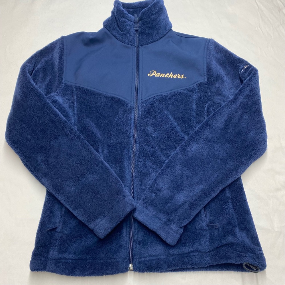 Columbia Womens Pitt Panthers Full Zip Fleece Jacket Navy Blue XL6111 Medium